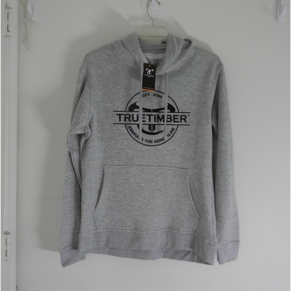 Truetimber Gray Hoodie Sweatshirt Front Pockets Men's Size Med NWT